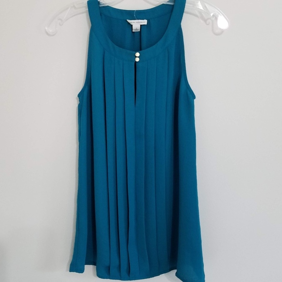 Banana Republic Tops - Banana Republic Teal Blouse with Front Pleating
